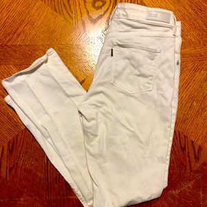 Levi White Demi Curve Classic Rise Straight Jeans